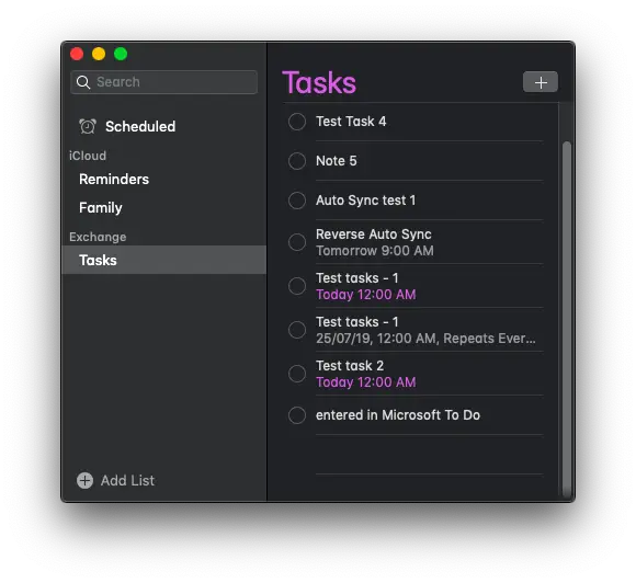 MacOS Reminders