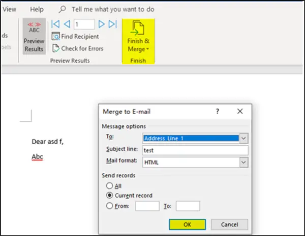 Email Merge in Outlook