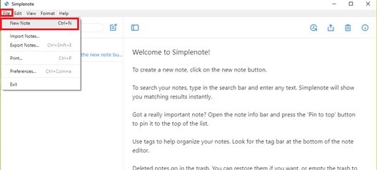 Simplenote note taking app