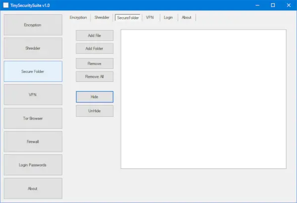 Tiny Security Suite Secure Folder