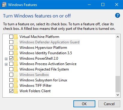 Windows 10 Sandbox greyed out