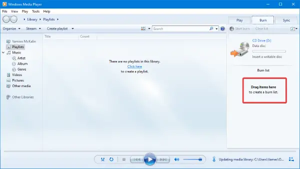 Windows Media Player cannot detect the length of the file