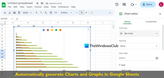 automatically generate Charts Graphs in Google Sheets