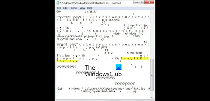 clear Taskbar icons Jump List history in Windows