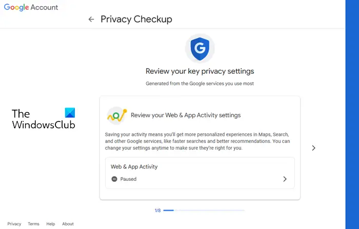 Google Privacy Settings Wizard