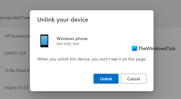 unlink a device