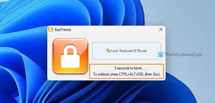 KeyFreeze software to lock keyboard and mouse