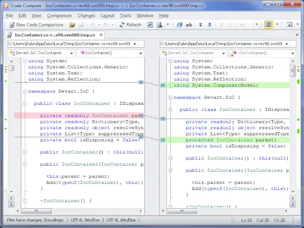 Code Compare lets you Compare and Merge Source Code