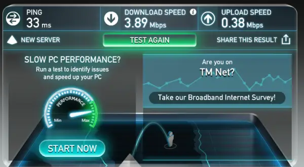 Slow Internet speed