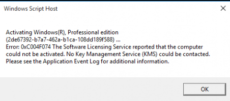 Windows Activation error 0xC004F074