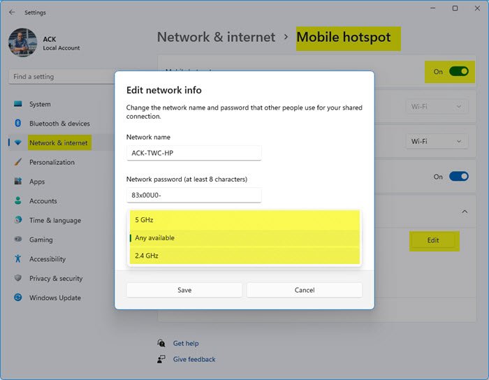 Mobile Hotspot not showing up on other devices