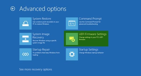 How to boot Windows into UEFI or BIOS firmware