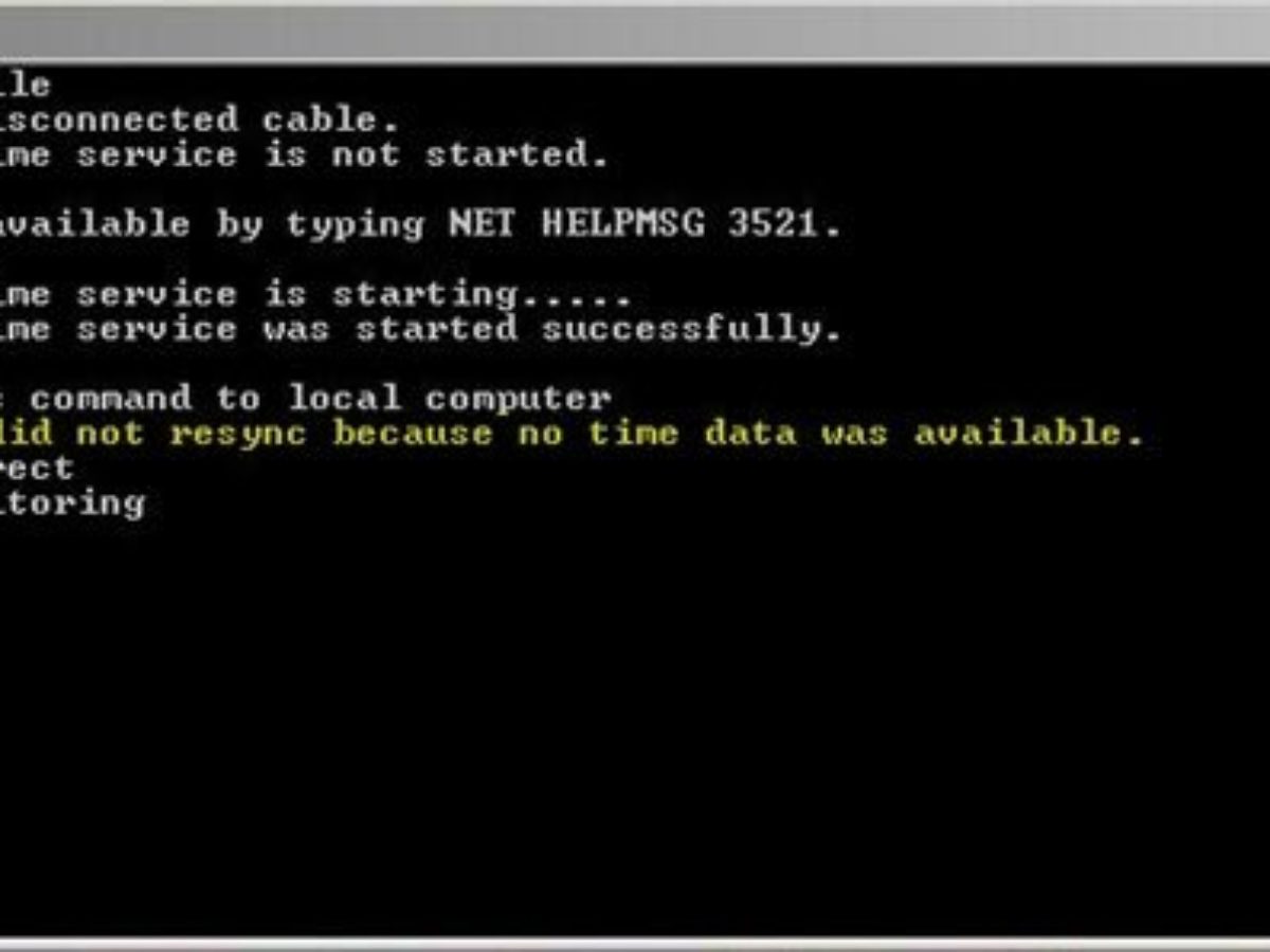 The Computer Did Not Resync Because No Time Data Was Available The Computer Did Not Resync Because No Time Data Was Available