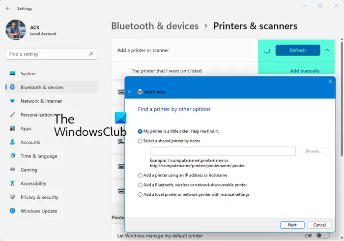 connect a Wireless Printer to Windows 11