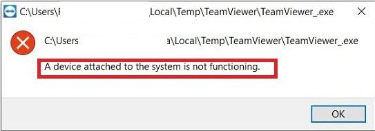 A device attached to the system is not functioning