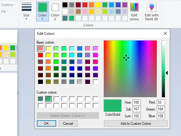 Add Colors to Color Pallet MS Paint