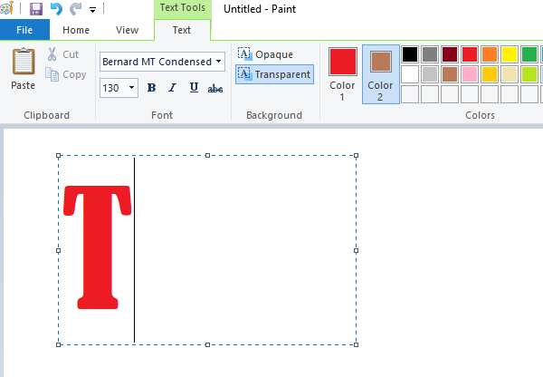 How to add text and change color in MS Paint in Windows 10