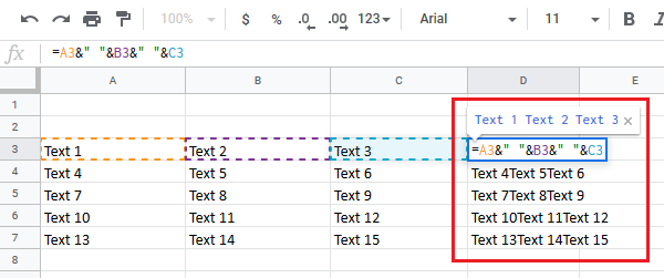 How to combine Columns in Excel without losing Data