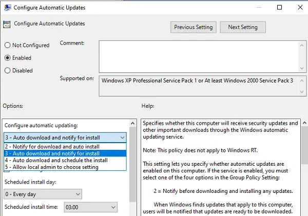 Configure Windows Update Download Notification