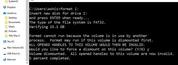 format USB Command Prompt