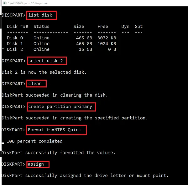 Diskpart Format USB Drive Windows 10 Command Prompt