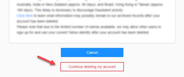 How to delete Yahoo email account permanently