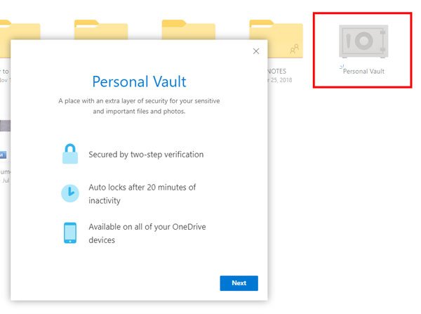 How to set up OneDrive Personal Vault