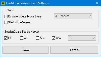 LeoMoon SessionGuard prevents Windows from sleeping or restarting