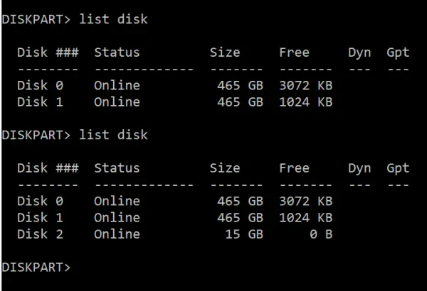 List Disk Command Windows