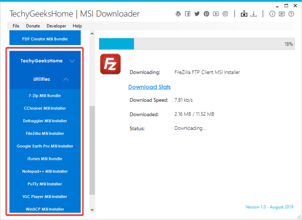 MSI Downloader for Windows systems