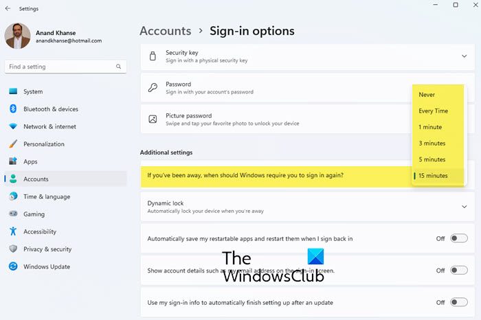 Make Windows require a password on wakeup