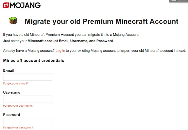 How to transfer or import Minecraft Account