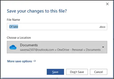 Restore old ‘Save as' dialog for Office 365 apps