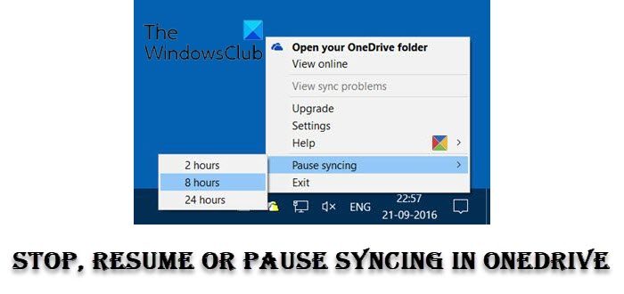 Stop, Resume or Pause OneDrive Syncing