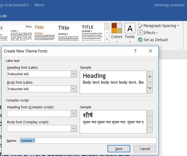 How to change document theme colors in office programs