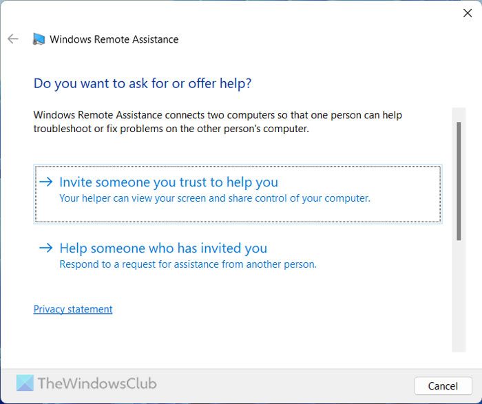How to ask for or offer help, using Remote Assistance in Windows
