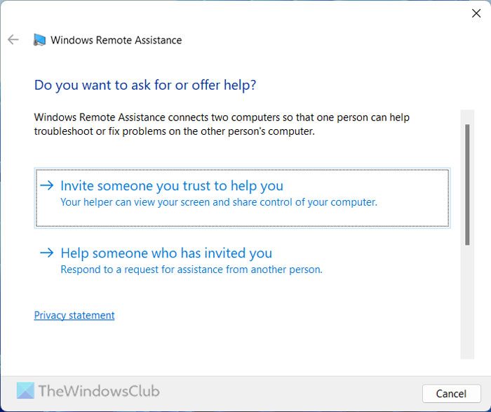 How to ask for or offer help, using Remote Assistance in Windows