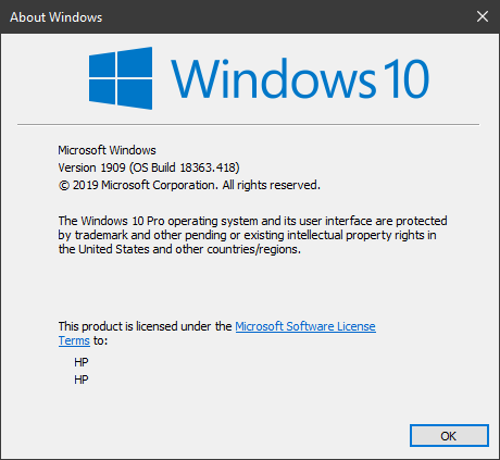 windows 10 1909