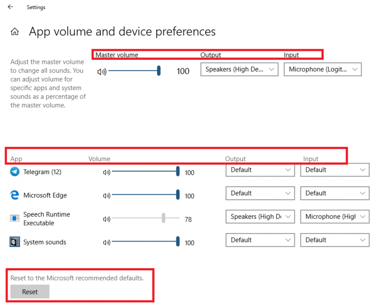 How to reset App Volume and Device Preferences in Windows