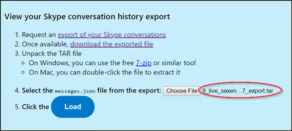Export chat history skype 8.x