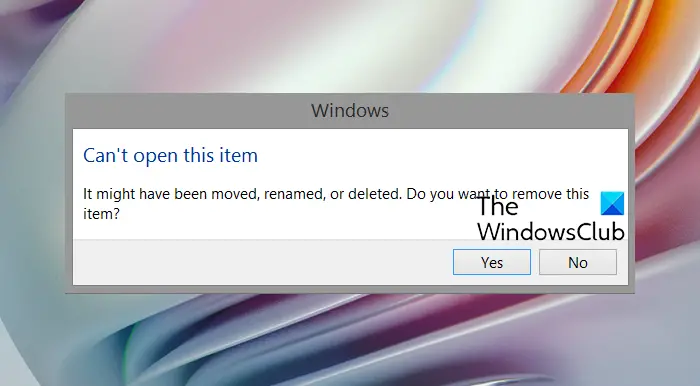 Can t open this item  It might have been moved  renamed  or deleted - 40