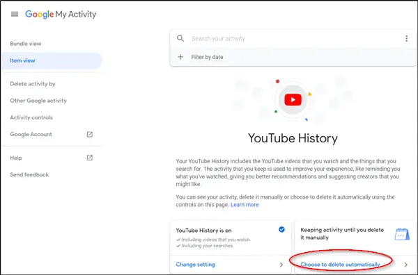 Delete YouTube History