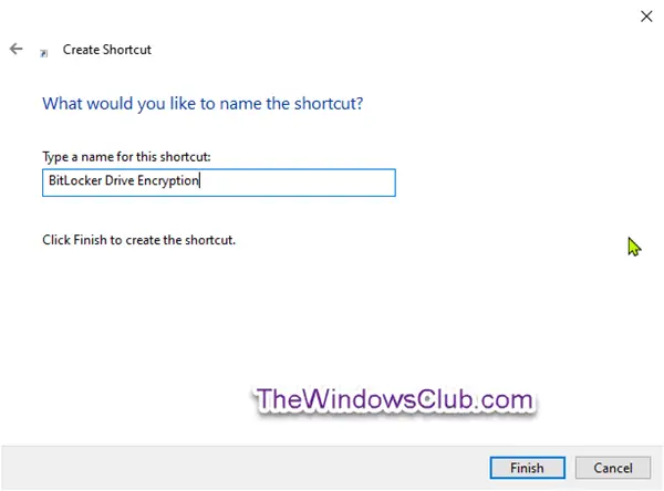How to create a BitLocker Drive Encryption shortcut in Windows 11 10 - 10