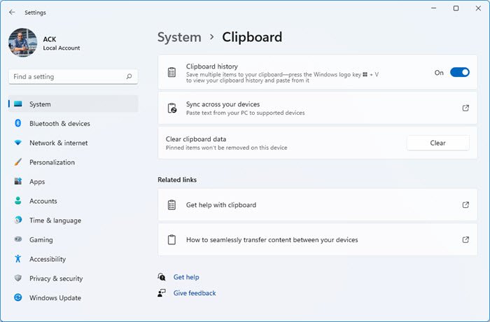 Read: How to use New and Improved Clipboard in Windows 11.