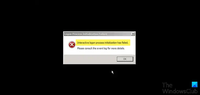 Interactive logon process initialization has failed