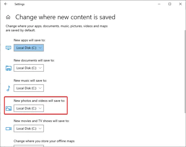 Where do Windows 10 Camera app &amp; Photos app save Pictures and Videos?