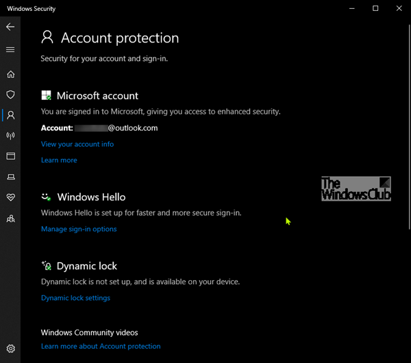 Account Protection in Windows 10