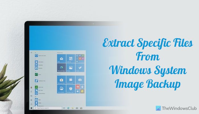 How to extract Specific Files from Windows System Image Backup