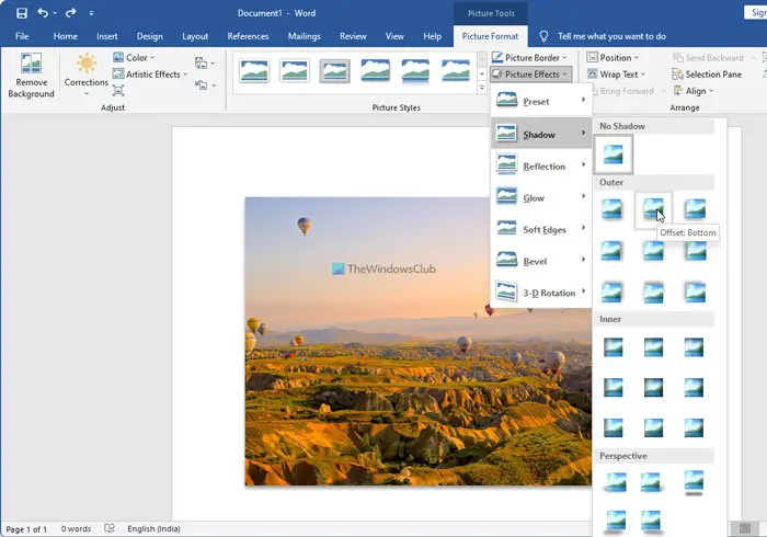 How to use Word Picture Editing Tools to edit images