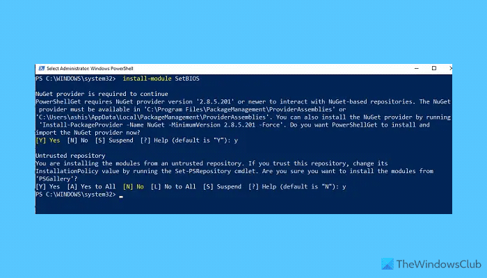 Module SetBIOS lets you change BIOS settings from a Local or Remote computer